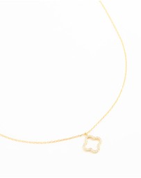 Lovisa - Gold Plated Sterling Silver Cubic Zirconia Flower Pendant Necklace