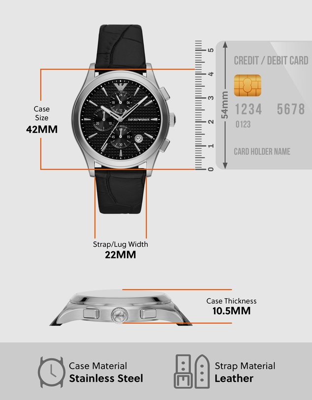 Emporio Armani - Black Chronograph Watch