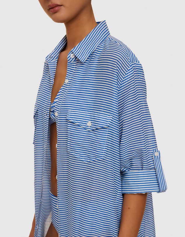 Simone Perele - Sailor Stripe Cotton Voile Button Through Shirt