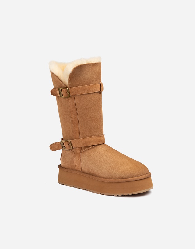 Ozwear Connection Uggs - Ugg Classic Platform Buckle Long Boots (4.5cm) (Water Resistant)