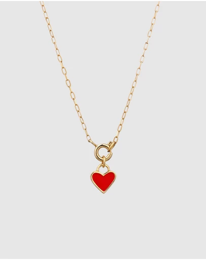 Elli Jewelry - Necklace Heart Pendant Dainty 925 Sterling Silver Gold-Plated