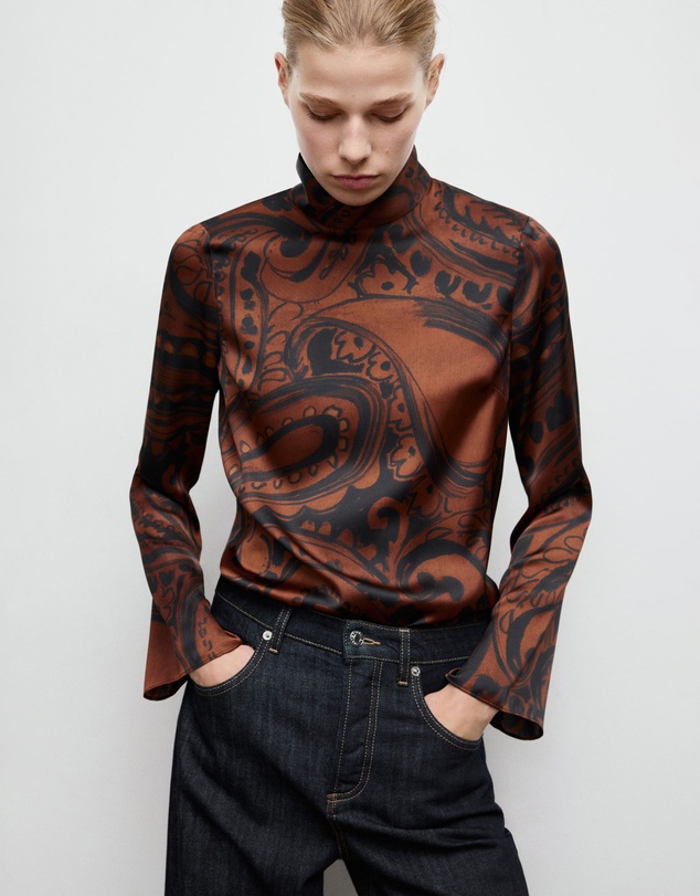 M.N.G - Paisley-Print Satin Blouse