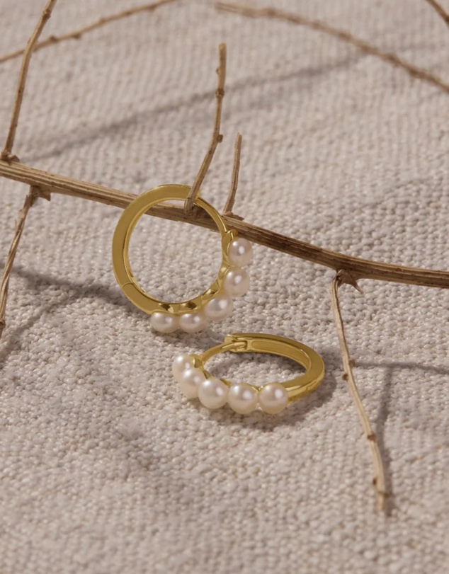Najo - Mermaid Yellow Gold Pearl Earring