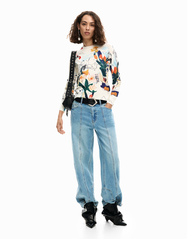 Desigual - Lightweight sweater with plants