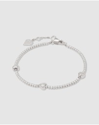 Wanderlust + Co - Heart Pave 925 Sterling Silver Petite Tennis Bracelet