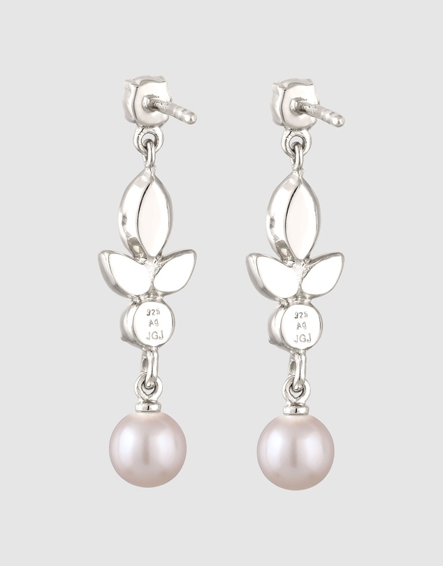 Elli Jewelry - Crystal Blossom Drop Earrings in 925 Silver