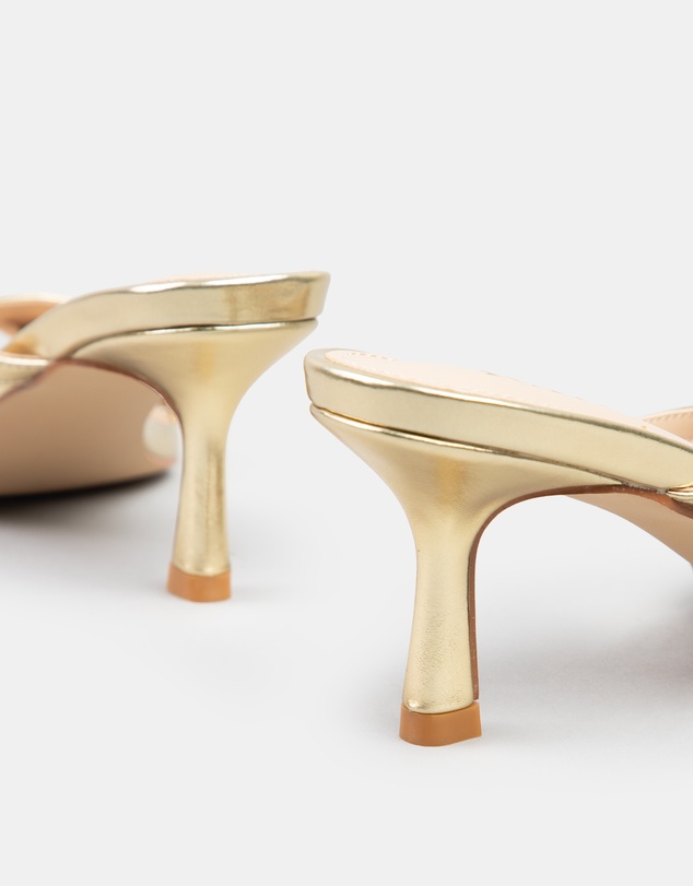 RAID - Briar kitten heeled mules in Gold