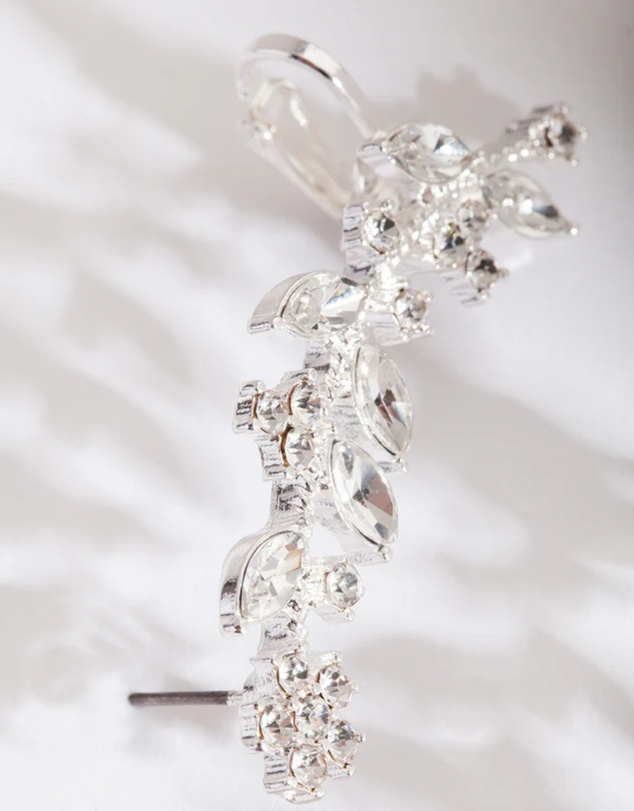 Lovisa - Silver Diamante Leaf Ear Cuff