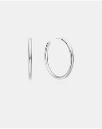 Ania Haie - Ania Haie Silver Classic Tube Oversized Hoop Earrings