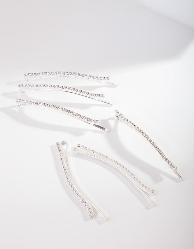 Lovisa - Silver Mini Crystal Pin 6-Pack