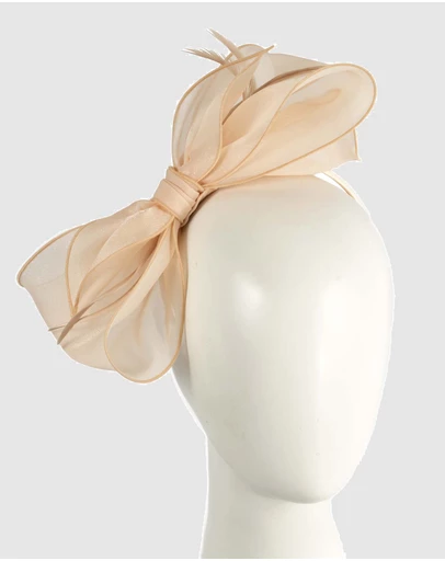 Max Alexander - Nude Organza Bow Fascinator