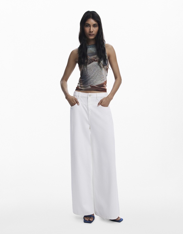 Desigual - Sleeveless book print T- shirt