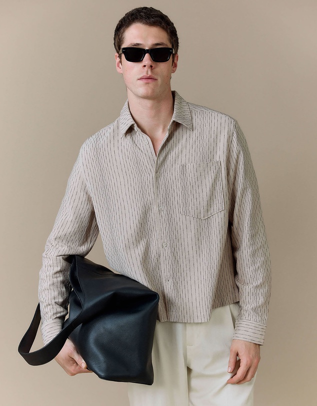 Percival - Leland Cuban Boxy Long Sleeve Shirt