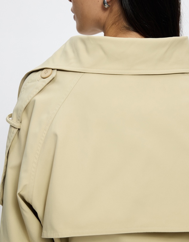 Lioness - Blanc Cropped Trench Coat - ICONIC EXCLUSIVE