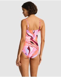 Sea Level Australia - Neon Wave Twist Bandeau One Piece