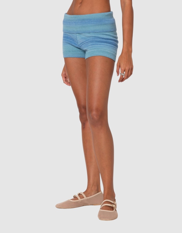 EDIKTED - Daytona Gradient Knit Fold Over Shorts