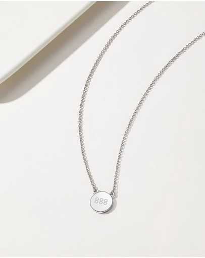 Mestige - Angel Number Necklace 888 - Silver Plated