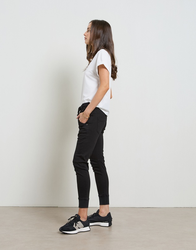 DRICOPER DENIM - Active Black Cuffed Jeans