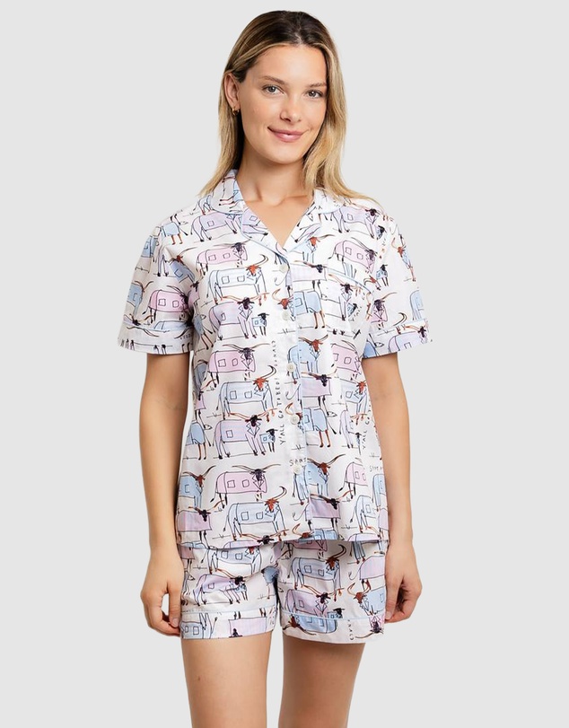 Sant And Abel - Women's Drawbertson Longhorns Short PJ Set