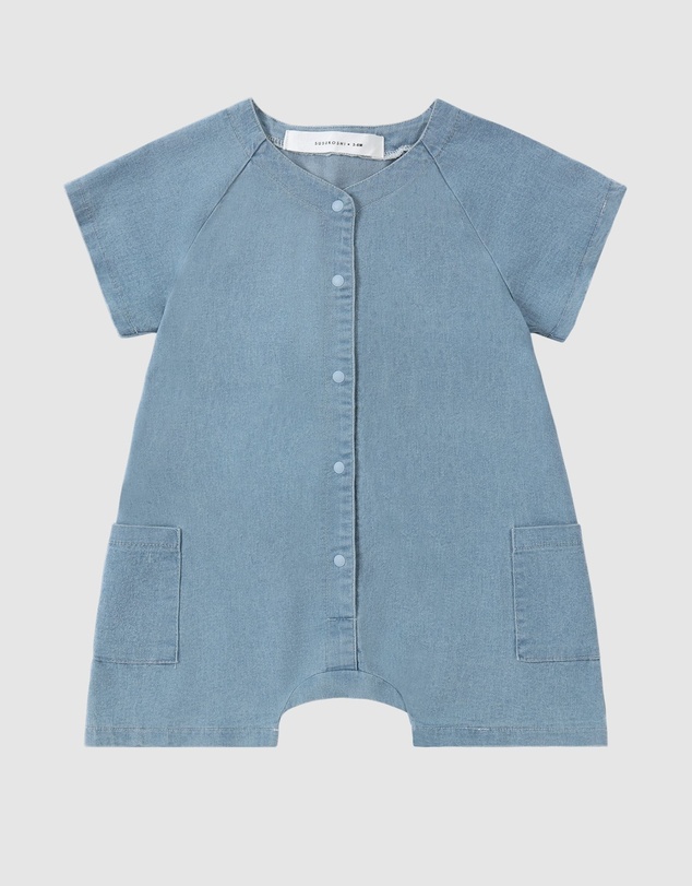 Susukoshi - Denim Mechanic Baby Suit Shorts