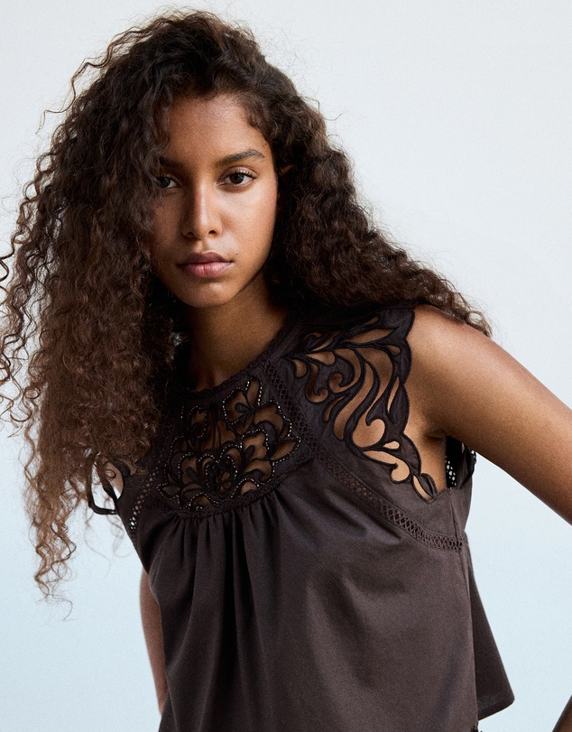 M.N.G - Broderie Anglaise Cotton Top