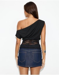 Dazie - Bianka Off Shoulder Lace Top