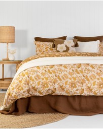 Bambury - Melati Floral Printed Cotton Quilt Cover Set - Reversible