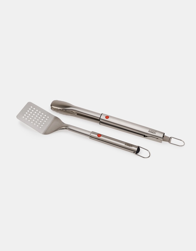Joseph Joseph - GrillOut™ 2-piece BBQ Turner & Tongs Set with Retractable Heads