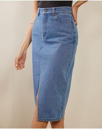 Atmos&Here - Payton Midi Denim Skirt