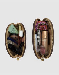 Republic of Florence - Duo Matt Chocolate Leather Pouch Set
