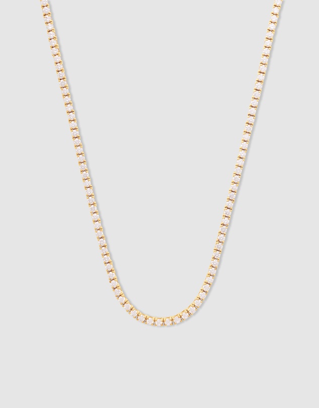 Wanderlust + Co - Pave 14K Gold Vermeil Tennis Necklace
