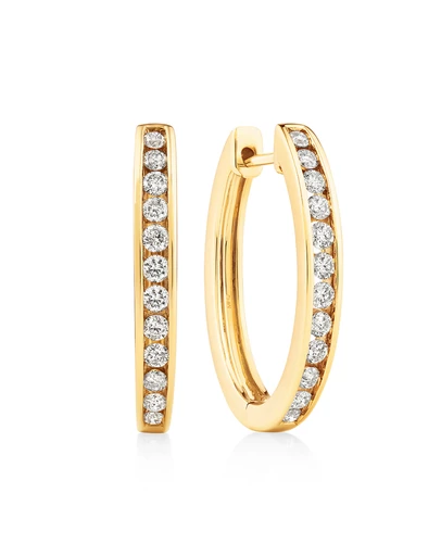Michael Hill - Huggie Earrings with 0.50 Carat TW of Diamonds in 10kt Yellow Gold