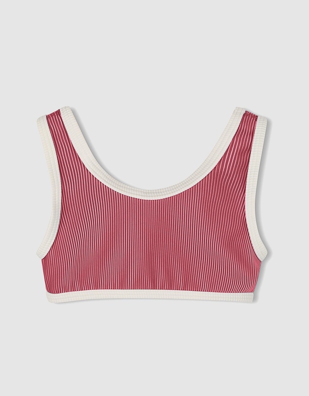 Zulu & Zephyr Mini - Mini Stripe Rib Scoop Bikini Top - Babies-Teens