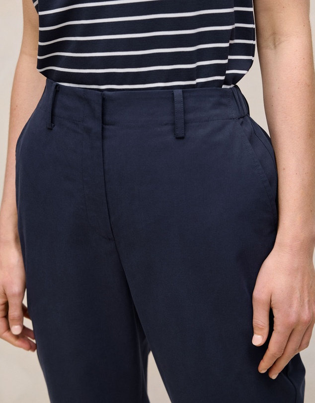 Trenery - Cotton Blend Straight Leg Pant in Night Sky