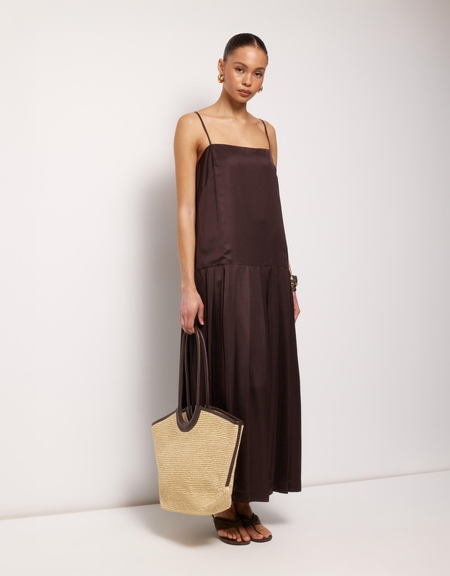 AERE - Esti Pleated Hem Midi Dress