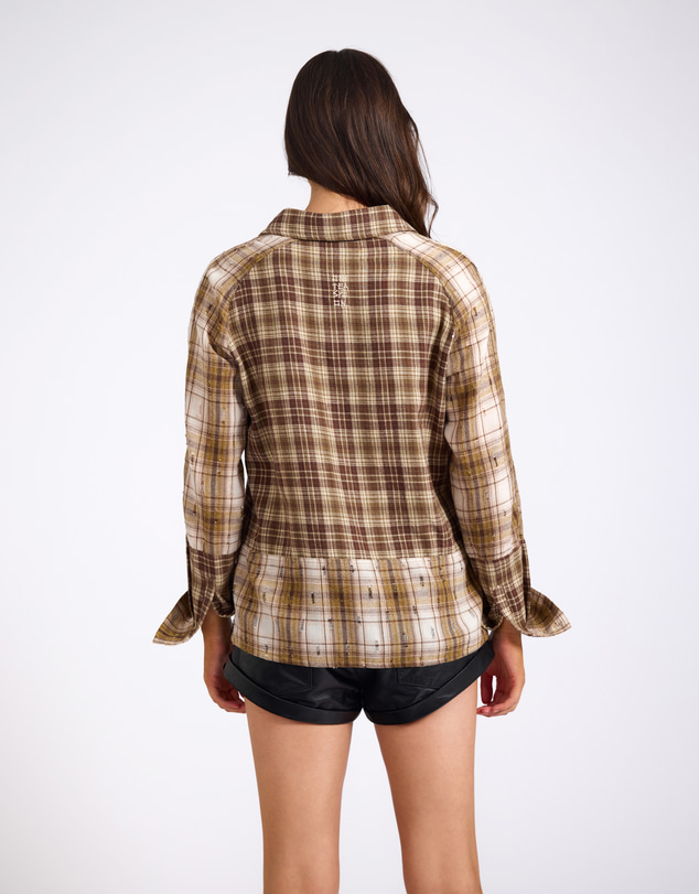 ONE TEASPOON - Rodeo Rust Patchwork Flannel Shirt