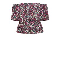 City Chic - Plus sizeDana Mesh Ditsy Print Top - pink