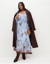 City Chic - Plus size Love Border Print Maxi Dress - cornflower