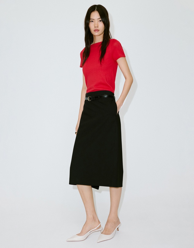 M.N.G - Short Sleeve Fine-Knit Sweater