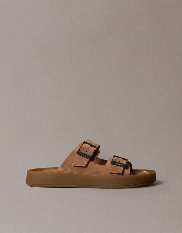 Calvin Klein - Double Bar Leather Sandals