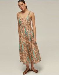 Oxford - Elodie Linen Blend Printed Dress
