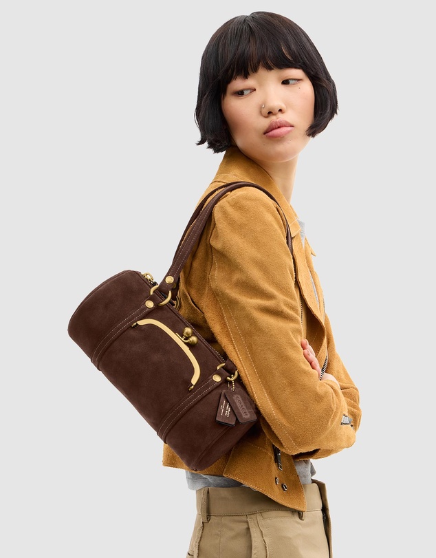 Coach - The Coach Originals Suede Kisslock Barrel Bag 28