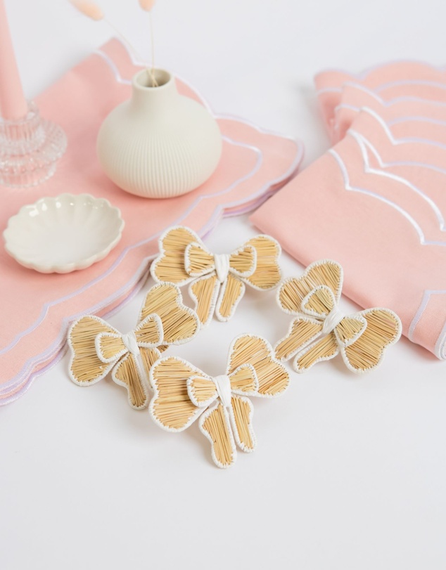 Tablescaped - Pretty In Pink - Set of 4 Bow Napkin Rings
