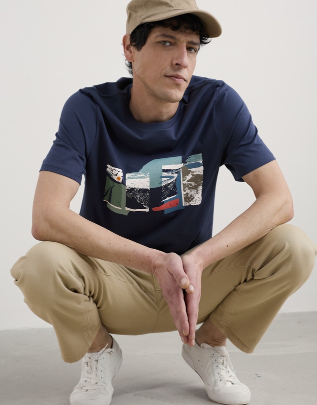 Seasalt - Seasalt Cornwall Navy Midwatch Organic Cotton T-Shirt