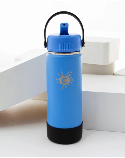 Tolu Australia - 750ml Reusable Blue Water Bottle with Straw Lid