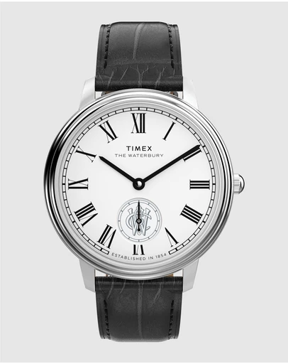 TIMEX - Waterbury Metropolitan Sub-Second 39mm Leather Strap Watch