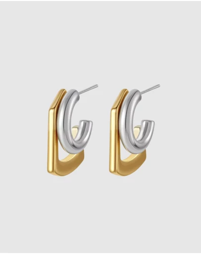 Chuchka - Elodie Mixed Metal Hoops
