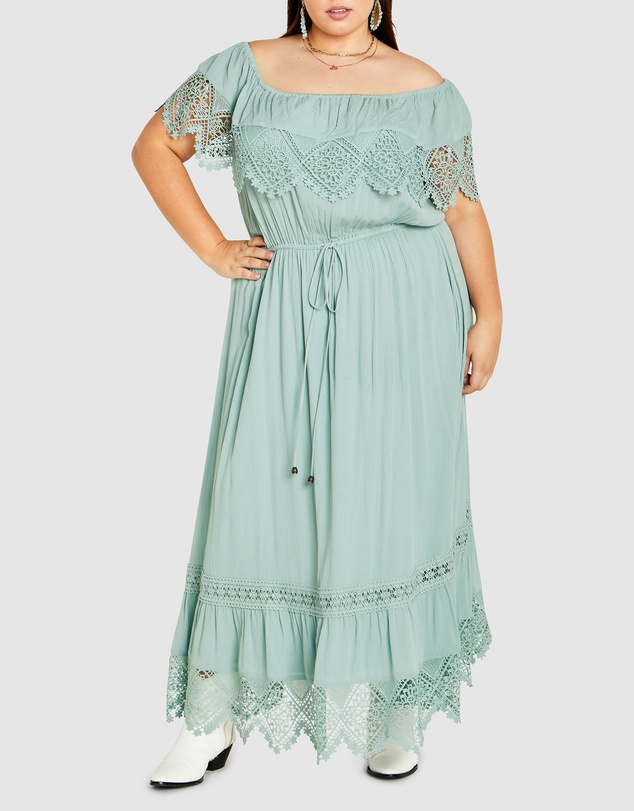chinese dress ladies Loveshackfancy Taylis Satin Lace Midi Dress main image 0