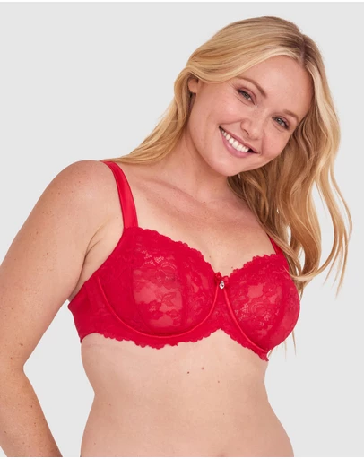 Bras N Things - Bethany Essentials Full Coverage Underwire Bra - Red