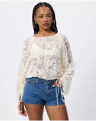 & Other Stories - Gathered Lace Blouse